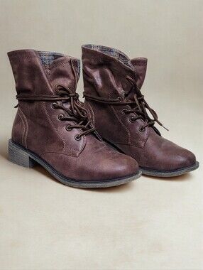 MUDD Soprano Slouch Combat Boot in Cognac Sz 8.5